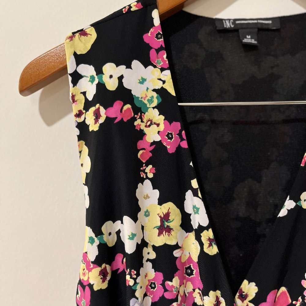 INC Wrap Patterned Dress